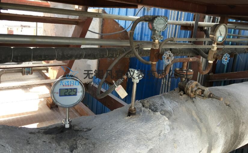 張家港天然氣鍋爐用雙金屬溫度計(jì)，熱電阻現(xiàn)場(chǎng)